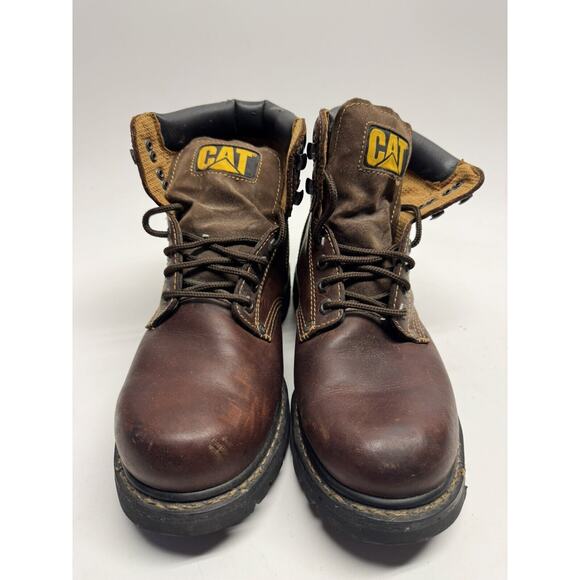 CAT Caterpillar P72365 Men's Soft Toe Brown Leather Work Boots Men 10.5 - Picture 2 of 12